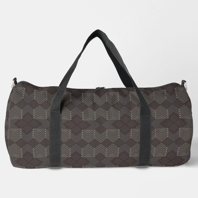 Dark Diamonds Pattern Duffle Bag  (Front)