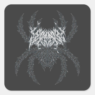 Dark Discipline Spider Athletic Gothic Emblem Square Sticker