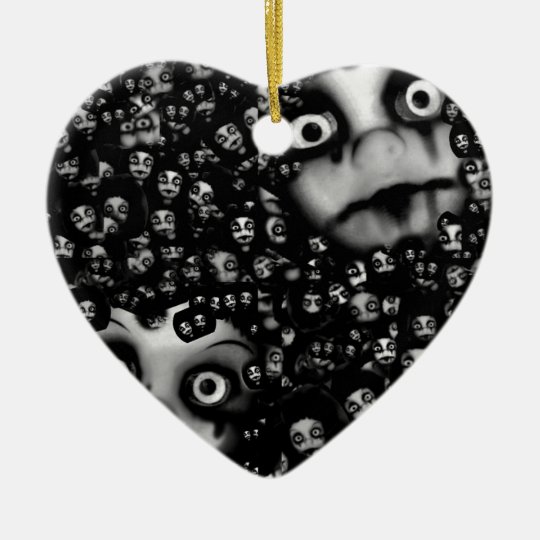 Dark dolls scary products ceramic ornament
