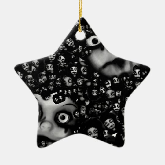 Dark dolls scary products ceramic ornament
