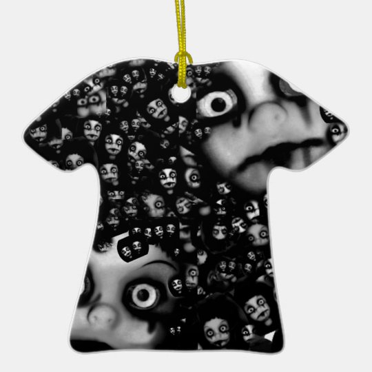 Dark dolls scary products ceramic ornament