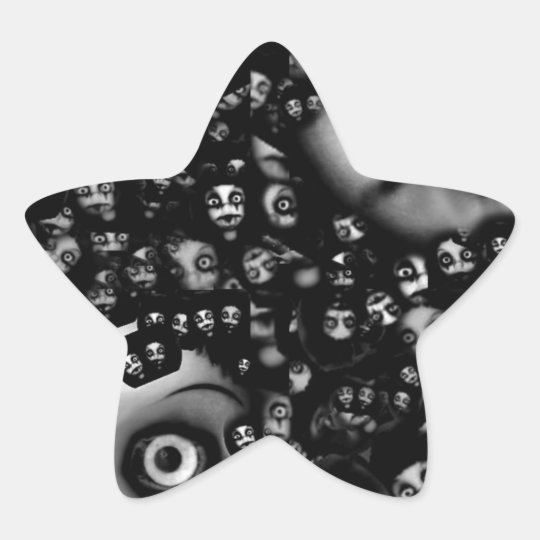Dark dolls scary products star sticker