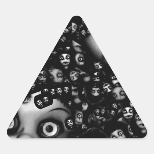 Dark dolls scary products triangle sticker