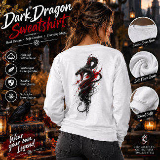 Dark Dragon Horror T-Shirt – Gothic Red & Black Dr