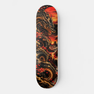 Dark Dragon Skateboard – Gothic Red Sunset Fantasy