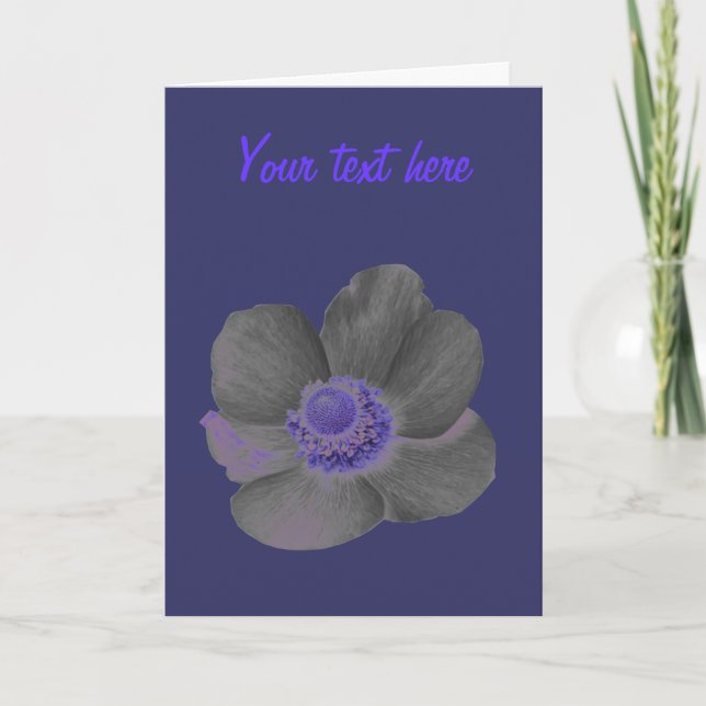 Dark Dreams Anemone Custom Greeting Card (Front)