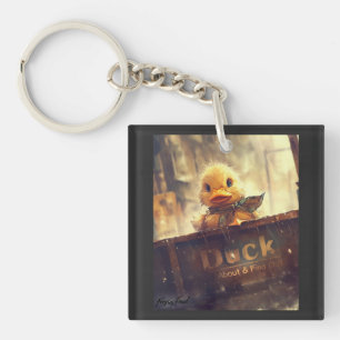Dark Duck About & Find Out Keychain