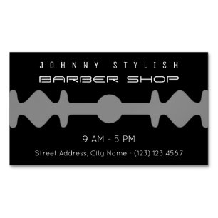 Dark duo tone razor blade shape frame cover 	Magnetic business card