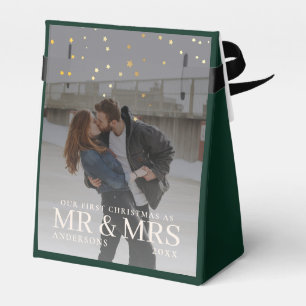 Dark Dusky Couple Photo with Stars for Christmas Favor Box