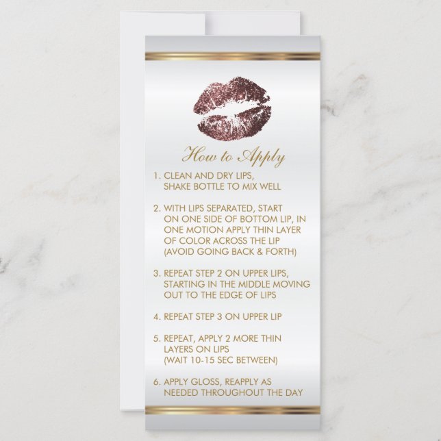 Dark Dusty Rose Glitter Lipsense Instructions (Front)