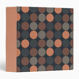 Dark Earth Geometric Circle Dots Design Binder