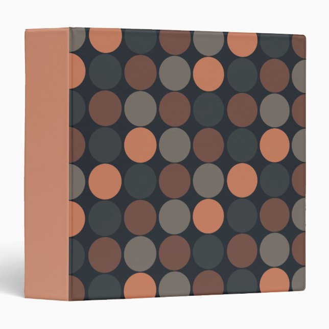 Dark Earth Geometric Circle Dots Design  Binder (Front/Spine)