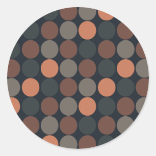 Dark Earth Geometric Circle Dots Design Classic Round Sticker