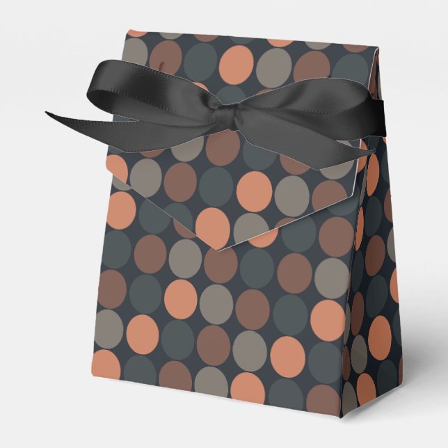 Dark Earth Geometric Circle Dots Design  Favor Box (Front Side)