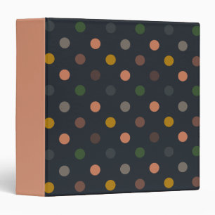 Dark Earth Tone Woodlands Polka Dots Design Binder