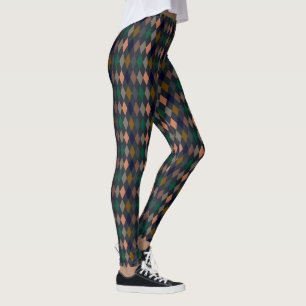 Dark Earth Woodlands Harlequin Diamonds Leggings