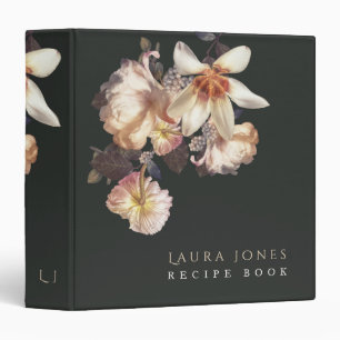 Dark Elegance Floral Personalized Custom Designer Binder