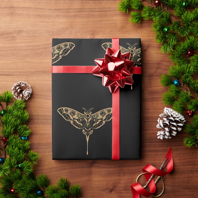Dark Elegance-Noir & Gold Wrapping Paper (Holiday Gift)
