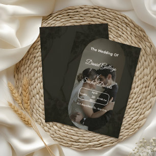 Dark Elegant Boho Wedding Invitation Luxury Flor