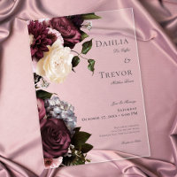 Dark Elegant Burgundy & Cream Floral Wedding