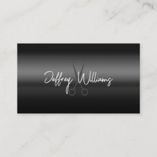 Dark elegant minimalist hairstylist business card