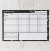Dark elegant  Monthly Habit Tracker Custom