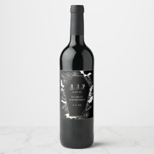 Dark Elegant RIP 30s Gothic 40th Birthday Wine Label