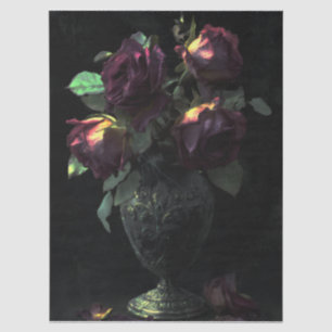 Dark Elegant Romantic Gothic Dying Roses Tissue Paper