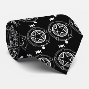 Dark Elemental Pentagram Tie