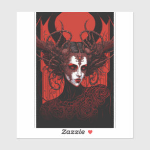 Dark Elf Demon Red Black Fantasy Art