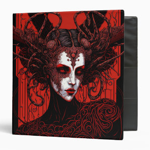 Dark Elf Demon Red Black Fantasy Art Binder