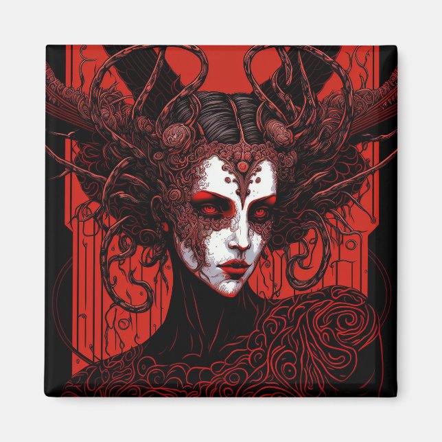 Dark Elf Fantasy Art Magnet (Front)