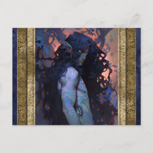 Dark Elf Man Fantasy Art Postcard
