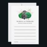 Dark Emerald and Gold Floral Bridal Shower Advice Card<br><div class="desc">Elegant green,  black and faux gold foil floral wedding invitation with luxury lattice butterfly reverse customizable to your event specifics.</div>