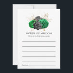 Dark Emerald and Gold Floral Bridal Shower Advice Card<br><div class="desc">Elegant green,  black and faux gold foil floral wedding invitation with luxury lattice butterfly reverse customizable to your event specifics.</div>