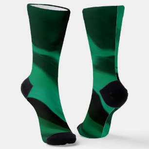 Dark Emerald Green Abstract Socks