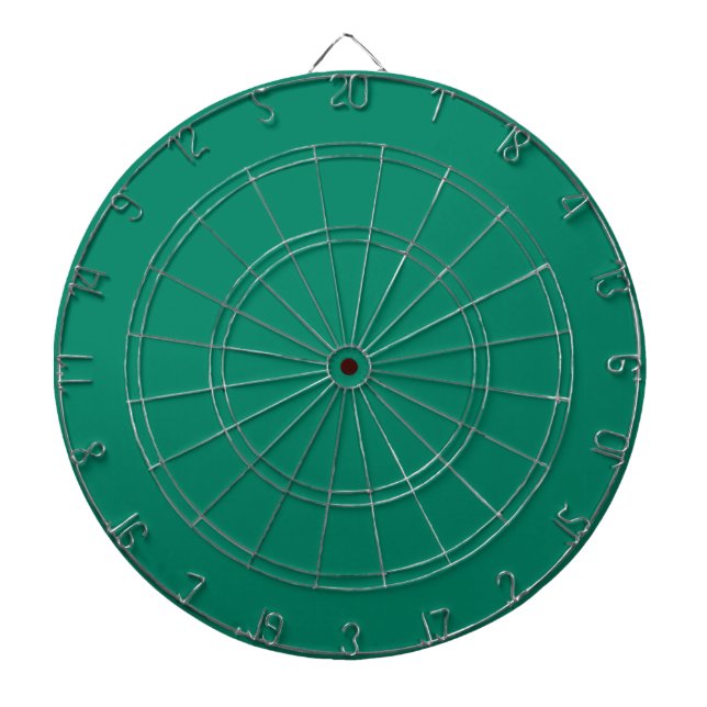 Dark Emerald Green Blue Solid Colour Design  Dartboard (Front)