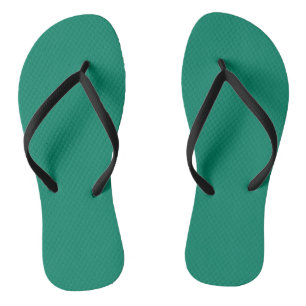 Dark Emerald Green Blue Solid Colour Design  Flip Flops