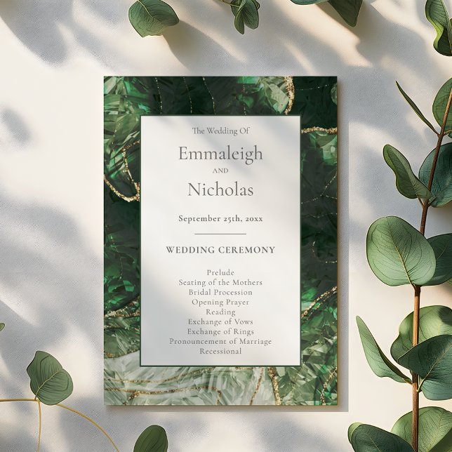 Dark Emerald Green Gemstone Programmes de mariage (Créateur téléchargé)