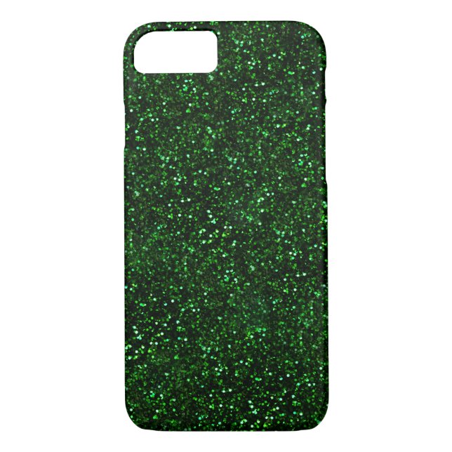 Dark Emerald Green Glitter Case-Mate iPhone Case (Back)