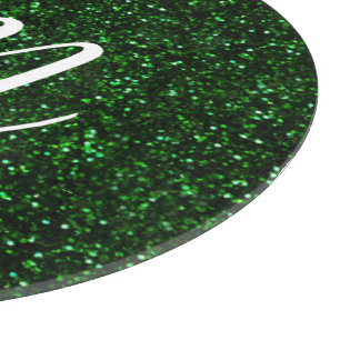 Dark Emerald Green Glitter Cutting Board