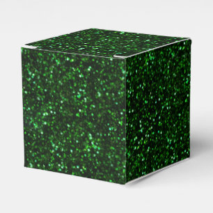 Dark Emerald Green Glitter Favor Box