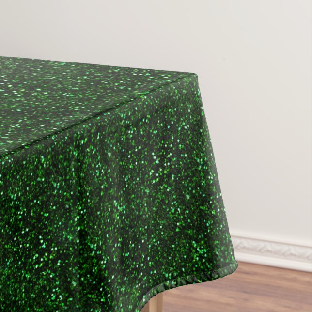 Dark Emerald Green Glitter Tablecloth (In Situ)