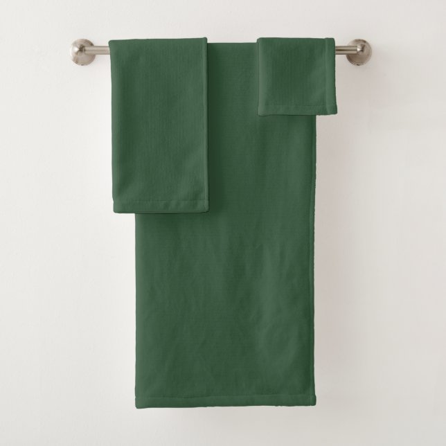 Dark Emerald Green Solid Colour Bath Towel Set (Insitu)