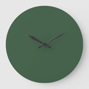 Dark Emerald Green Solid Colour Large Clock