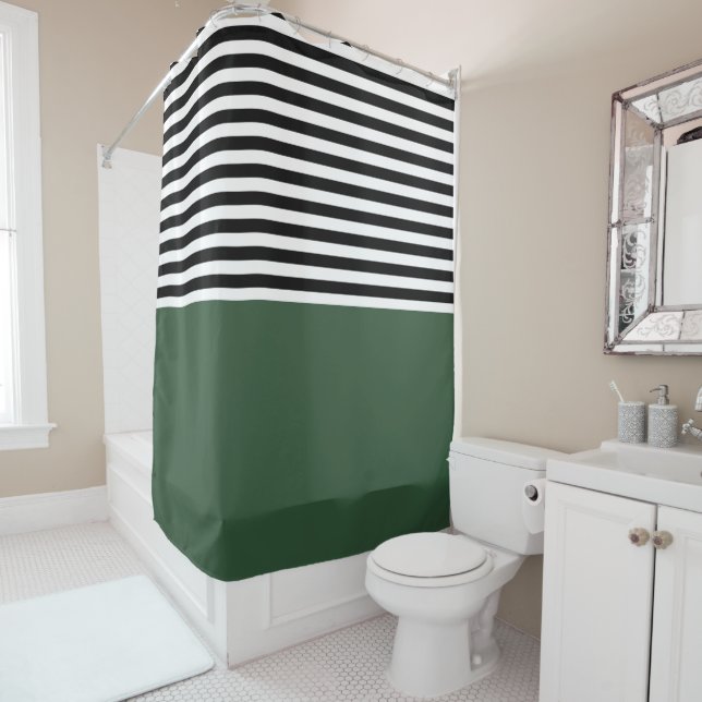 Dark Emerald Green With Black and White Stripes (In Situ)