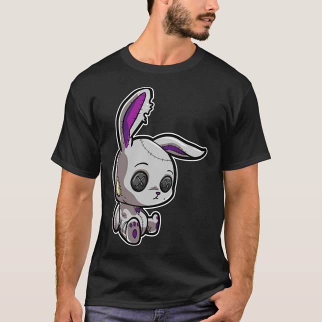Dark Emo Goth Gothic Rabbit Bunny Doll T-Shirt (Front)