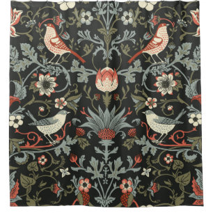Dark Enchanted Vintage Flowers and Birds seamless 