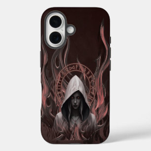 Dark Enchantress – Mystic Occult Hooded Witch iPhone 16 Case