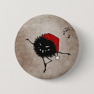 Dark Evil Christmas Bug 2 Inch Round Button